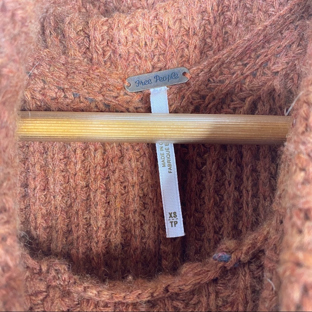 Free People Orange Wool Blend Turtleneck Sweater - Picture 9 of 12